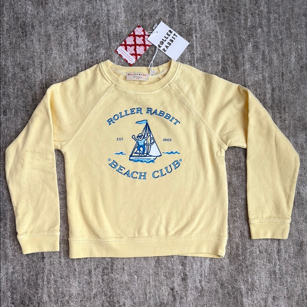 Roller Rabbit Yellow Crew Neck Sweater